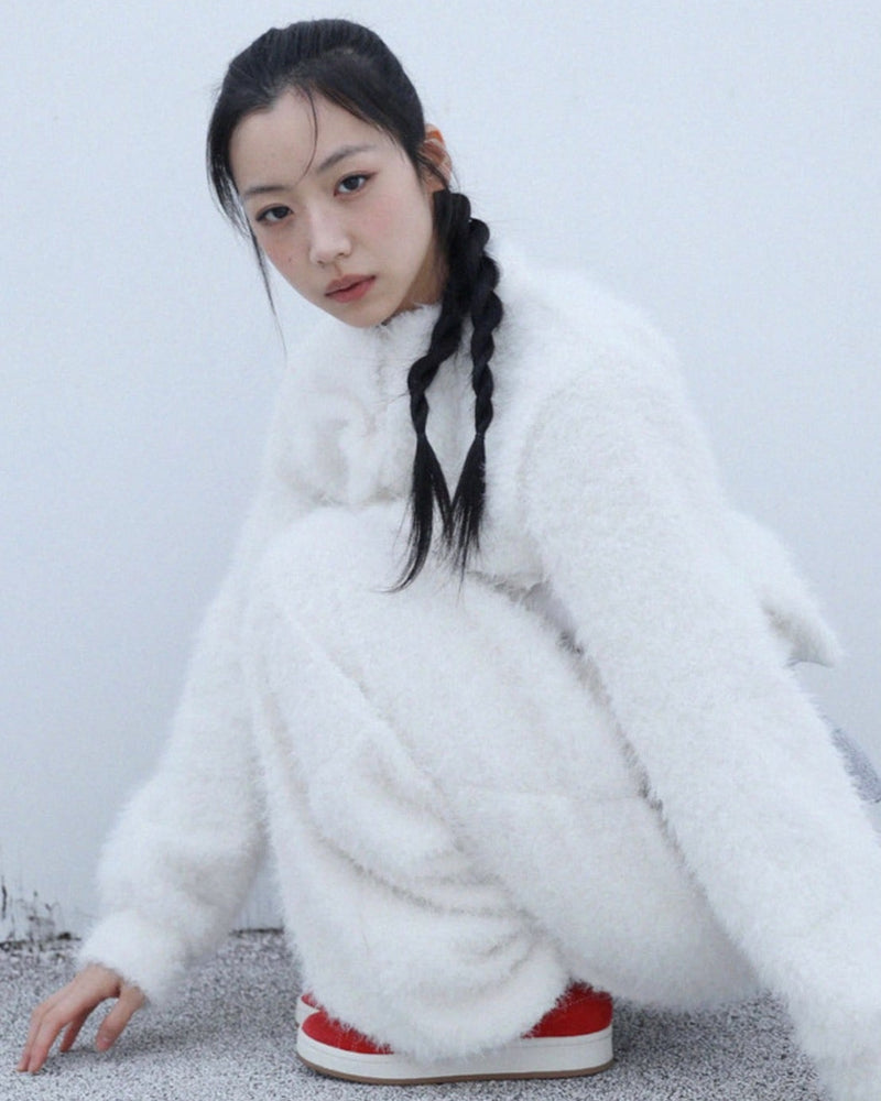 12/21 20:00 発売【Uglyshadow】BOUCLE KNIT WIDEPANTS