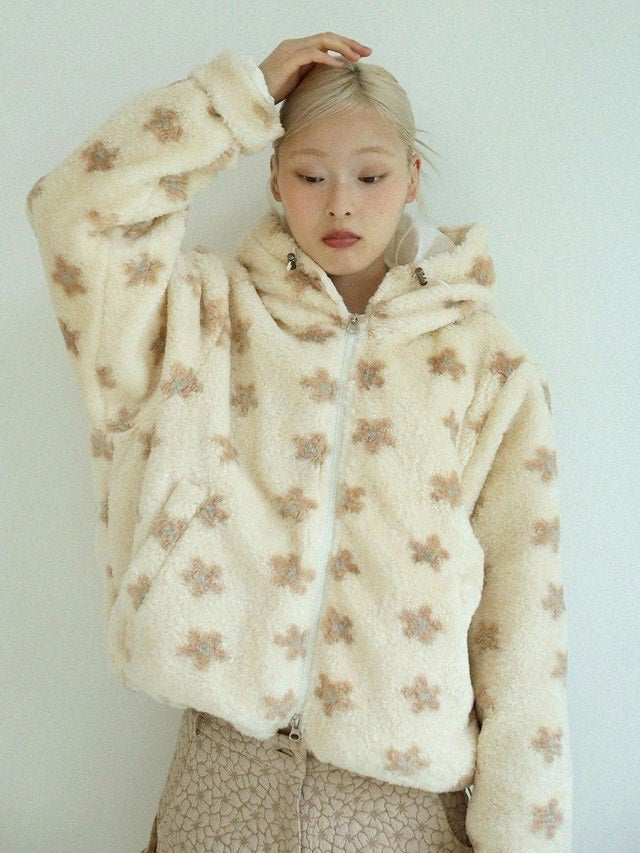 12/21 20:00 発売【Uglyshadow】FLOWER FUR JUMPER