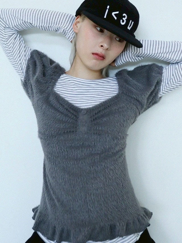 12/21 20:00 発売【Uglyshadow】THIN STRIPED T-SHIRT