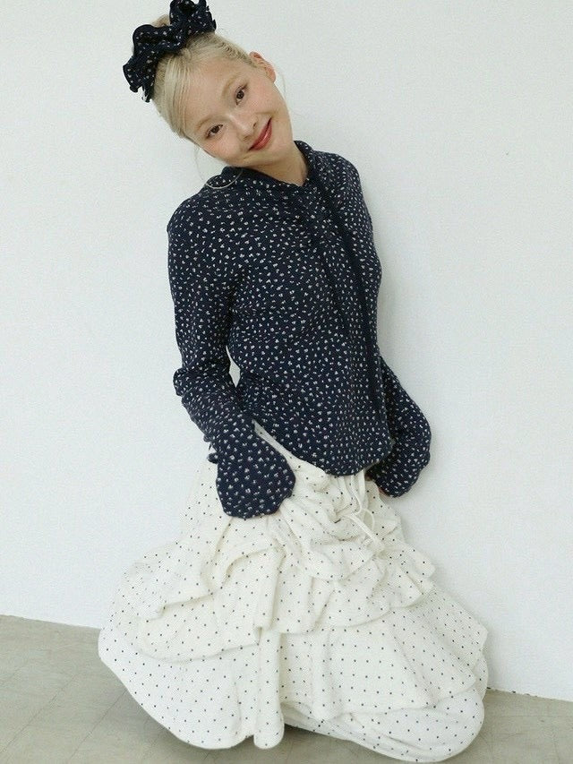 12/21 20:00 発売【Uglyshadow】DOT VELVET CANCAN MIDI SKIRT PANTS