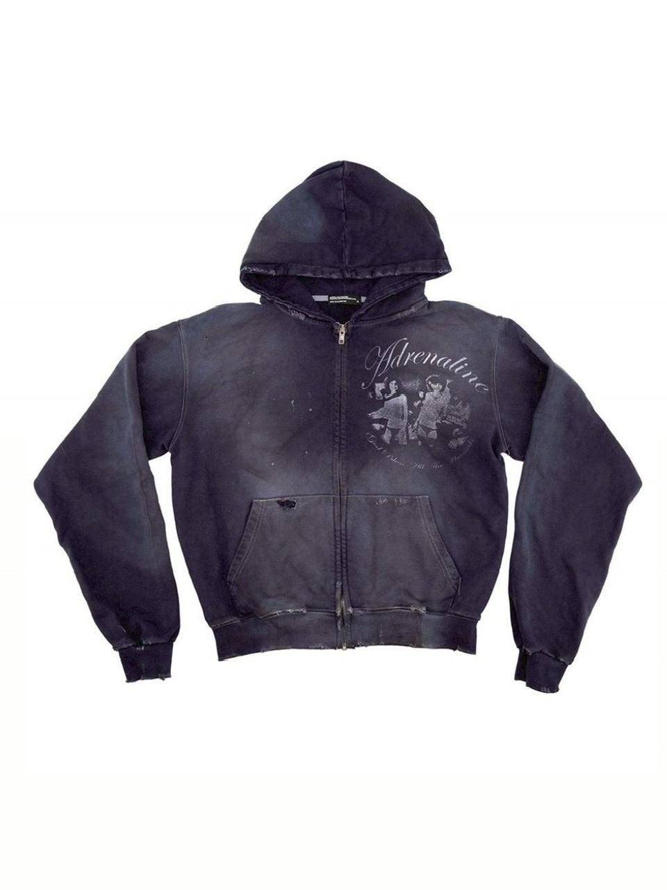 【SUNDAY OFF CLUB】ADRENALINE THRASHED ZIP HOODIE