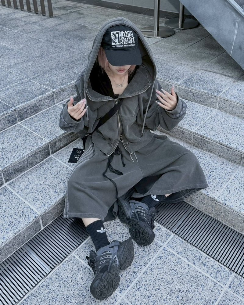 【nmtc +】side line pigment zip up hoodie (2color)