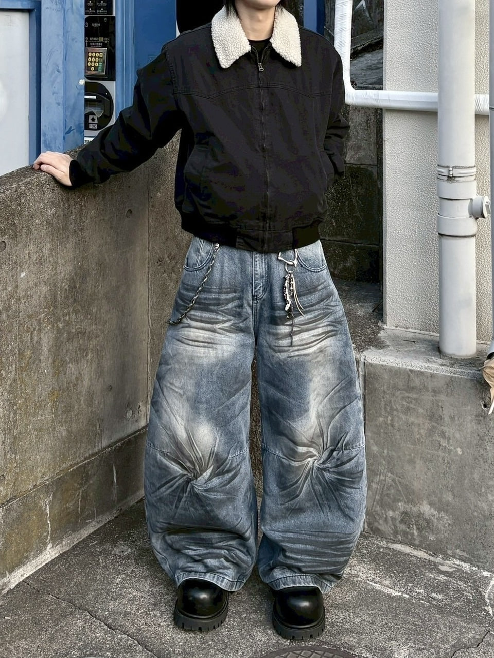 国際配送【youll】dirty wash baggy denim pants