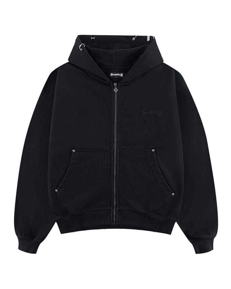 【SUPPLIER】Pierced Tribal Cross Zip Hoodie
