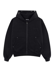 【SUPPLIER】Pierced Tribal Cross Zip Hoodie