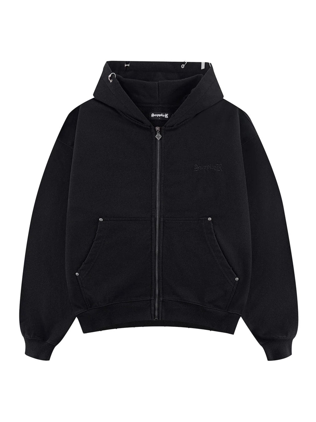 【SUPPLIER】Pierced Tribal Cross Zip Hoodie