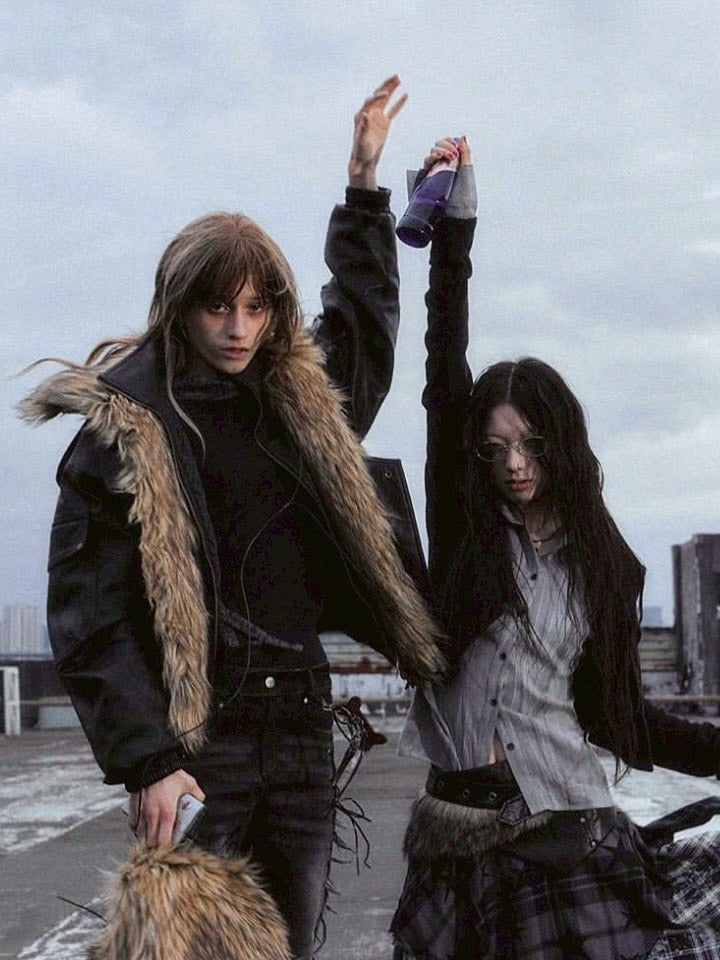 【Cest Nous】Oversize Fur collar Jacket / 【セヌー】オーバーサイズファーカラーコーティングジャケット