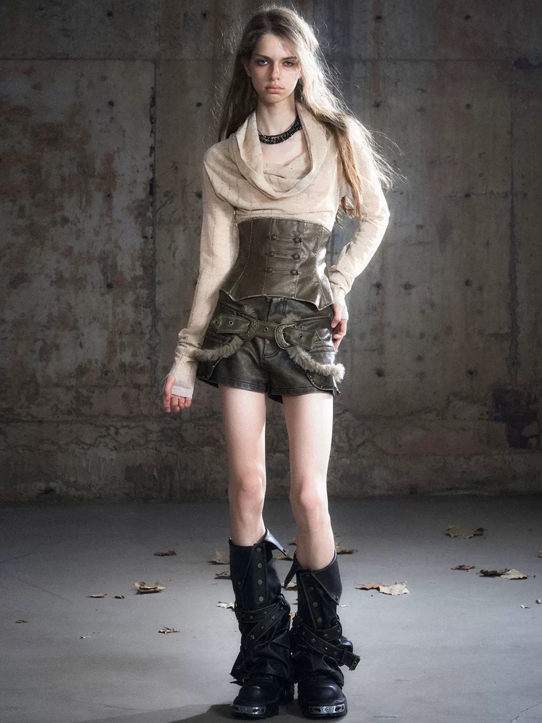 【Cest Nous】Studded Leg Chaps / 【セヌー】スタッズベルトレッグウォーマー