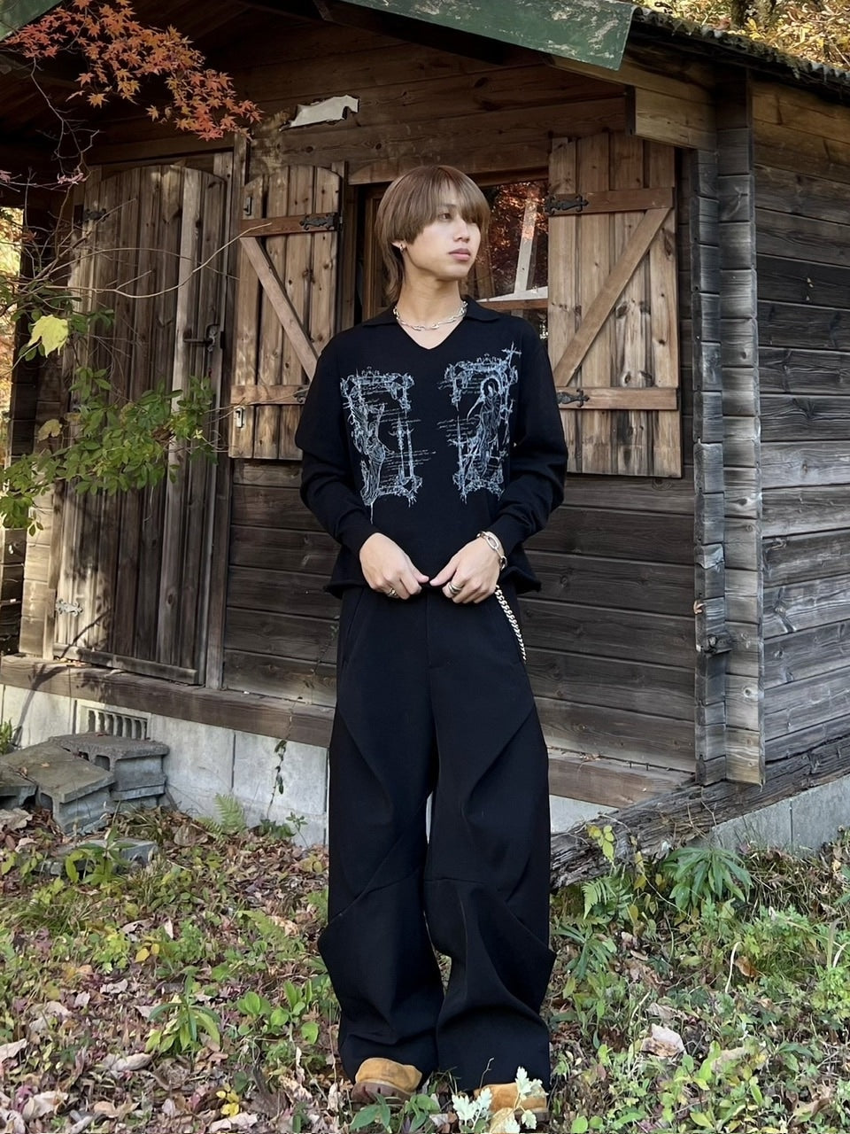 国際配送【RENOL】v neck knit polo