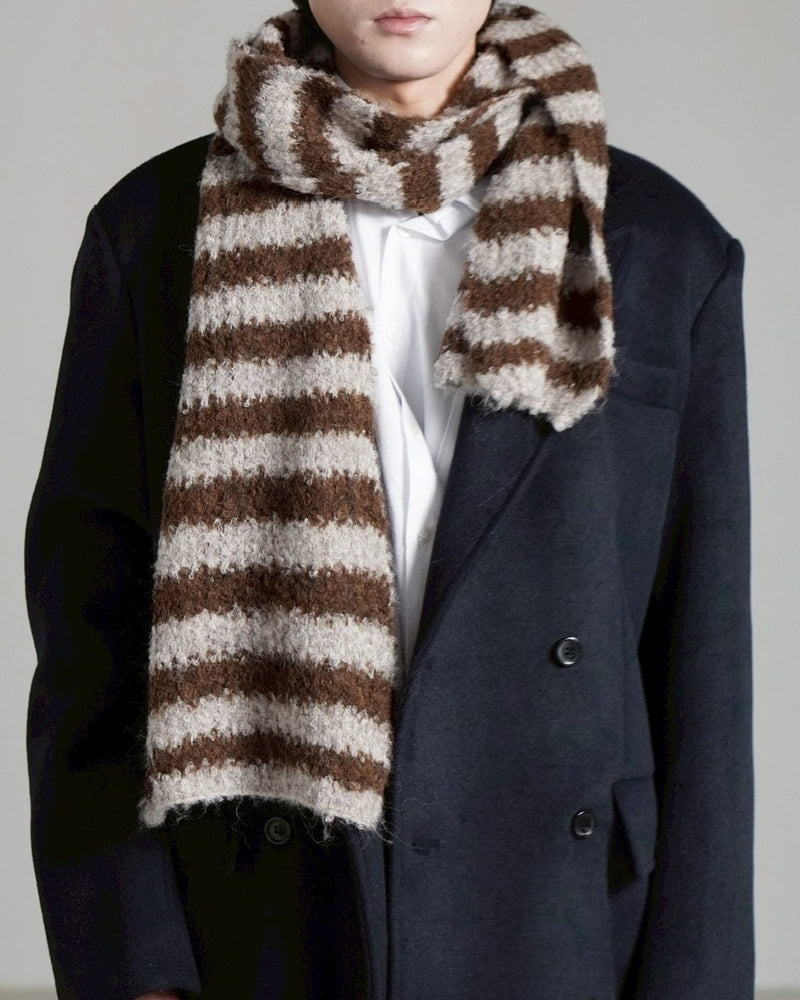受注制【Chikashitsu +】candy border muffler / 【チカシツプラス】キャンディーボーダーマフラー (4color)