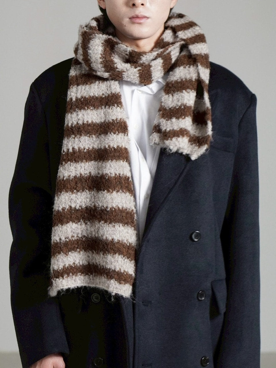 受注制【Chikashitsu +】candy border muffler / 【チカシツプラス】キャンディーボーダーマフラー (4color)