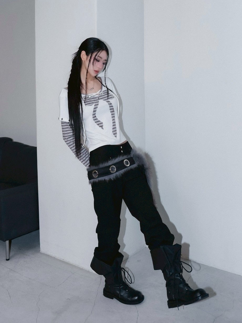 1/2 20:00発売【CHERRYQUIRI】metalic stud boots cut pt
