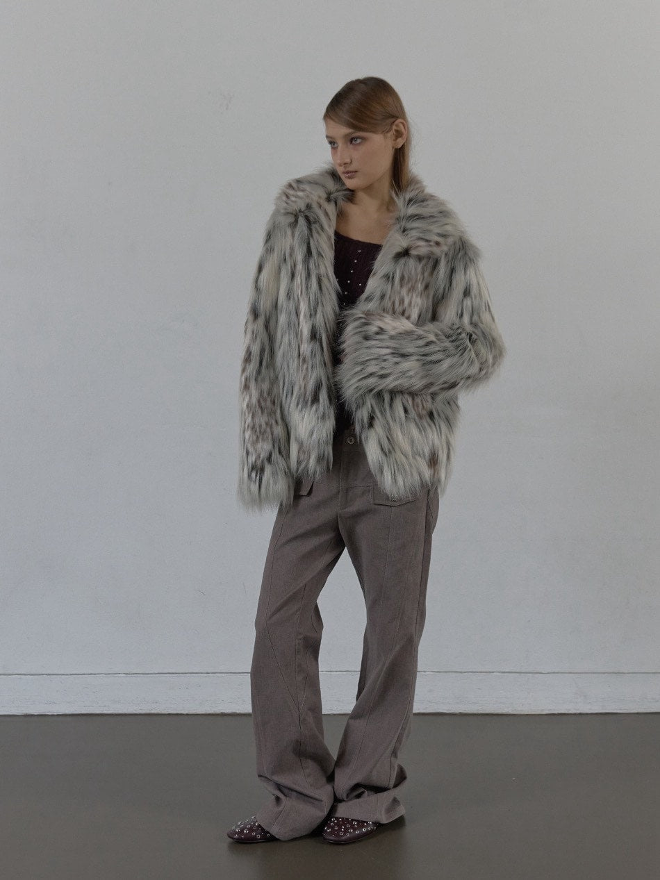 【SETUP‐EXE】FAUX FUR JACKET MIX / 【セットアップエグゼ】ハイネックファージャケット