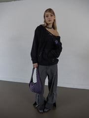 【SETUP‐EXE】HAIRY V-NECK HOODIE / 【セットアップエグゼ】Vネックシャギープルオーバーパーカー