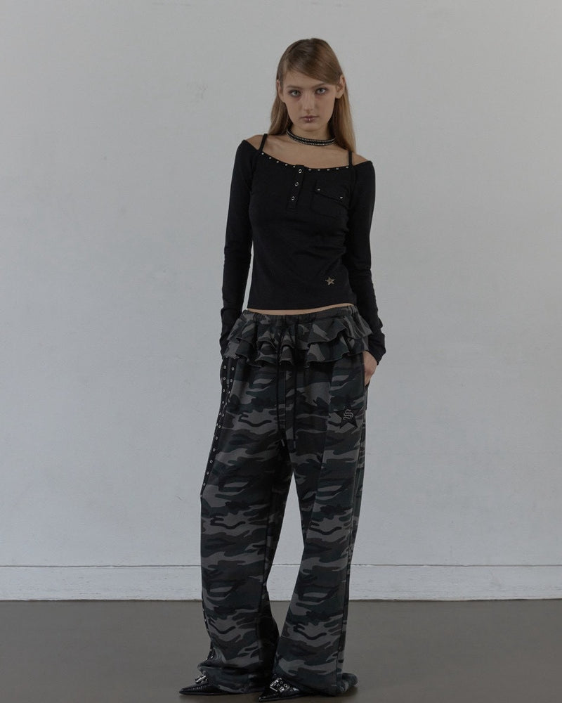 【SETUP‐EXE】SLEEVELESS LAYERED TOP / 【セットアップエグゼ】キャミレイヤード長袖Tシャツ