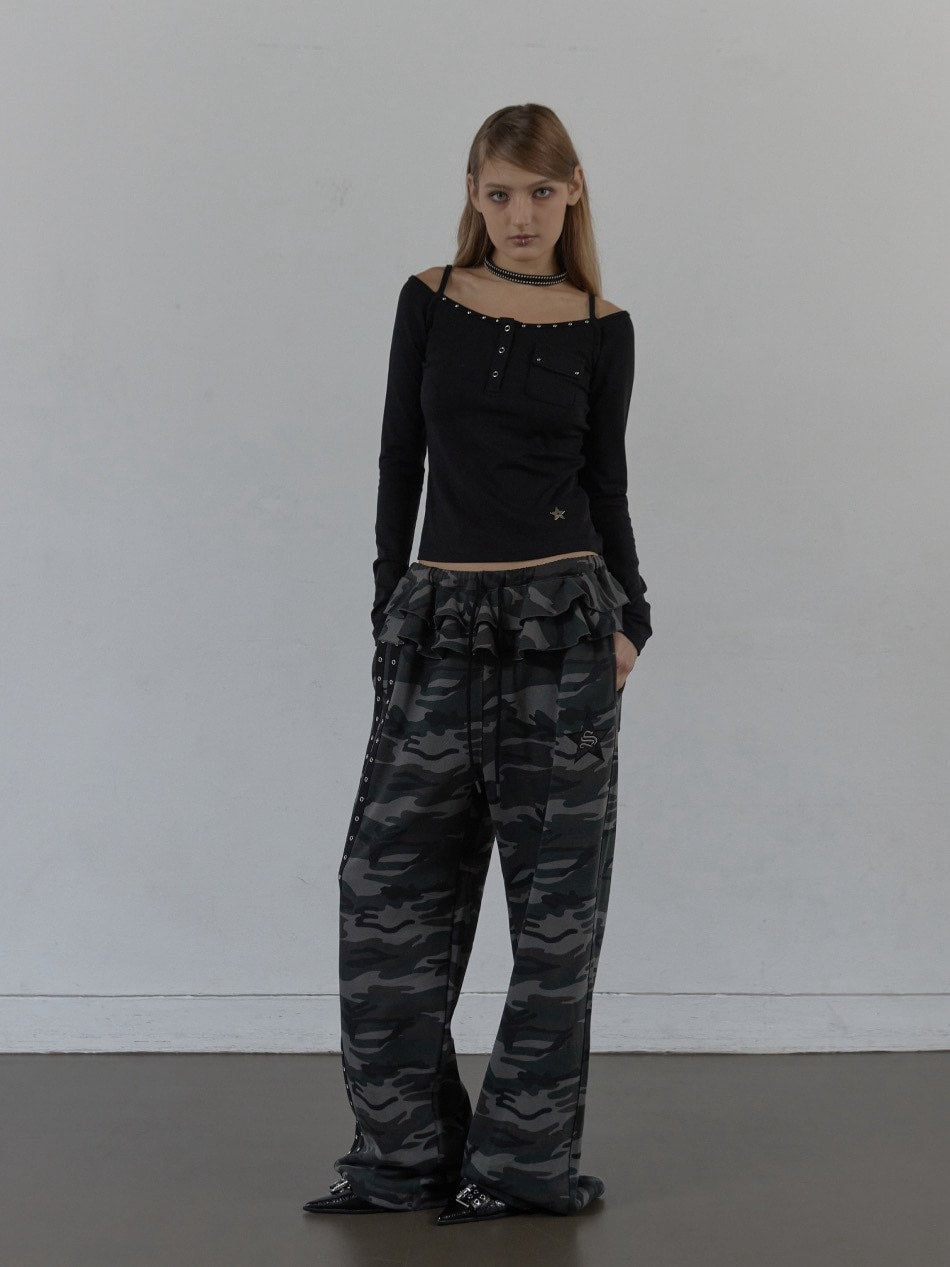 【SETUP‐EXE】SLEEVELESS LAYERED TOP / 【セットアップエグゼ】キャミレイヤード長袖Tシャツ