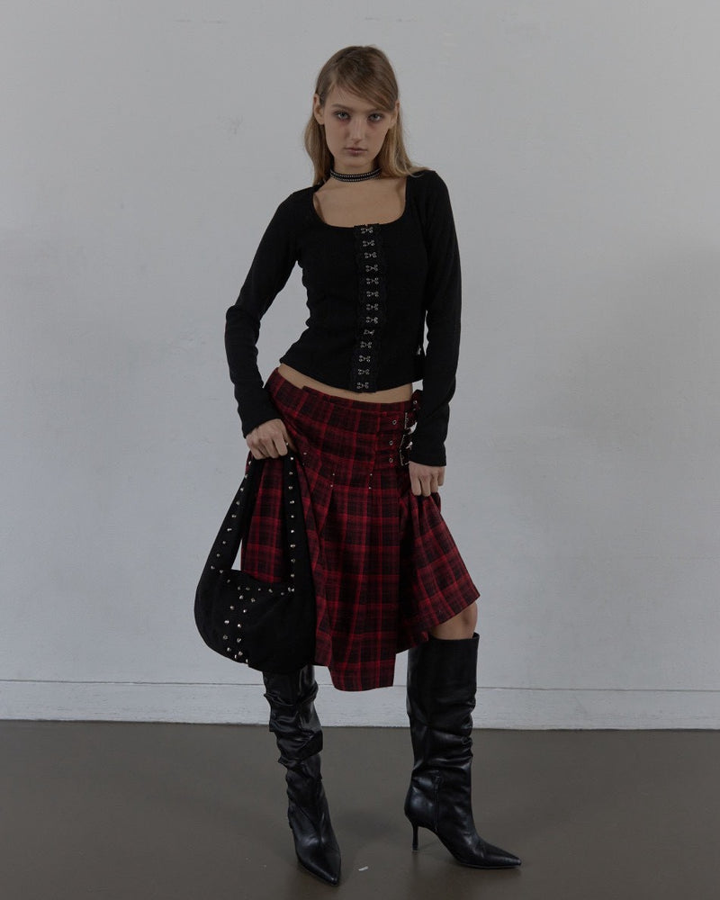 【SETUP‐EXE】SUEDE STUDDED SHOULDER BAG / 【セットアップエグゼ】スエードスタッズショルダーバッグ