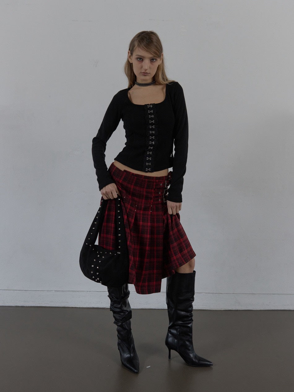 【SETUP‐EXE】SUEDE STUDDED SHOULDER BAG / 【セットアップエグゼ】スエードスタッズショルダーバッグ