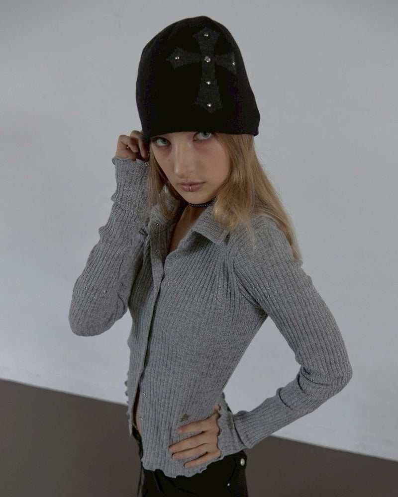 【SETUP‐EXE】CROSS STUDDED BEANIE / 【セットアップエグゼ】クロススタッズビーニー