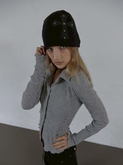 【SETUP‐EXE】CROSS STUDDED BEANIE / 【セットアップエグゼ】クロススタッズビーニー