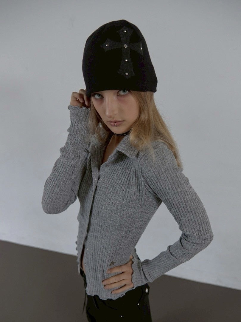 【SETUP‐EXE】CROSS STUDDED BEANIE / 【セットアップエグゼ】クロススタッズビーニー