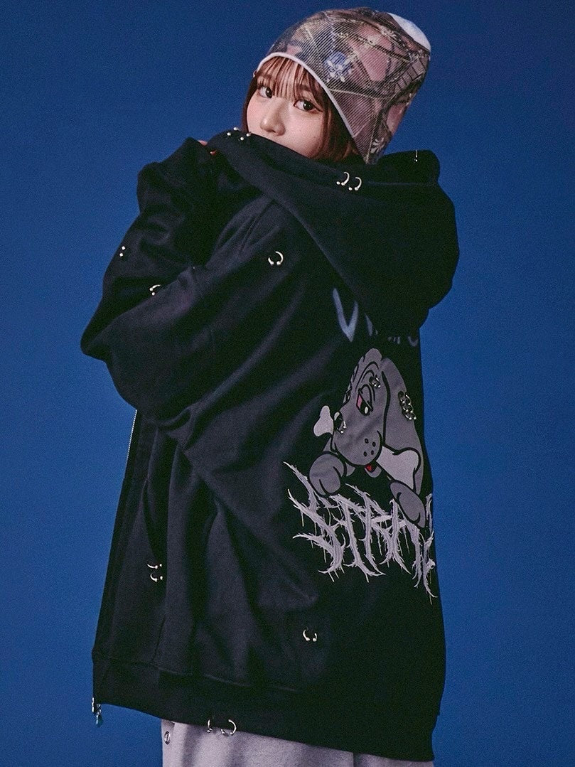 【GALFY】バチバチピアスパーカー / 【ガルフィー】バチバチピアスパーカー