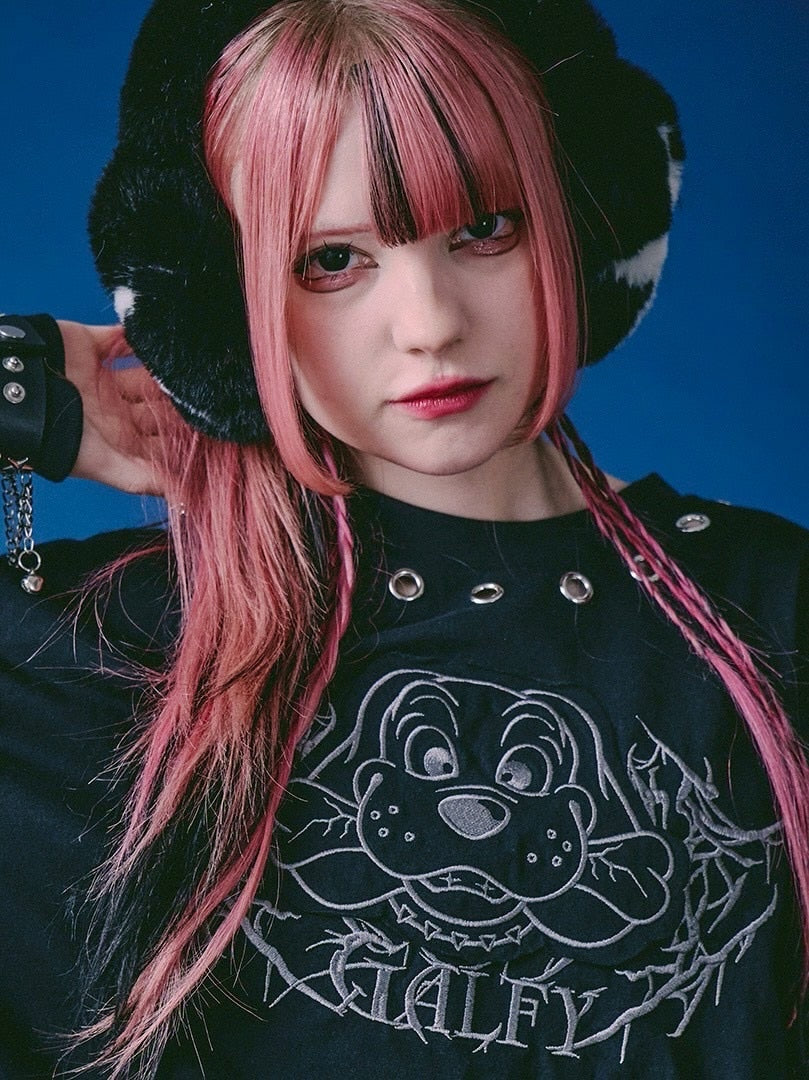 【GALFY】穴あきPUNCH ロンＴEE / 【ガルフィー】穴あきPUNCH ロンＴEE