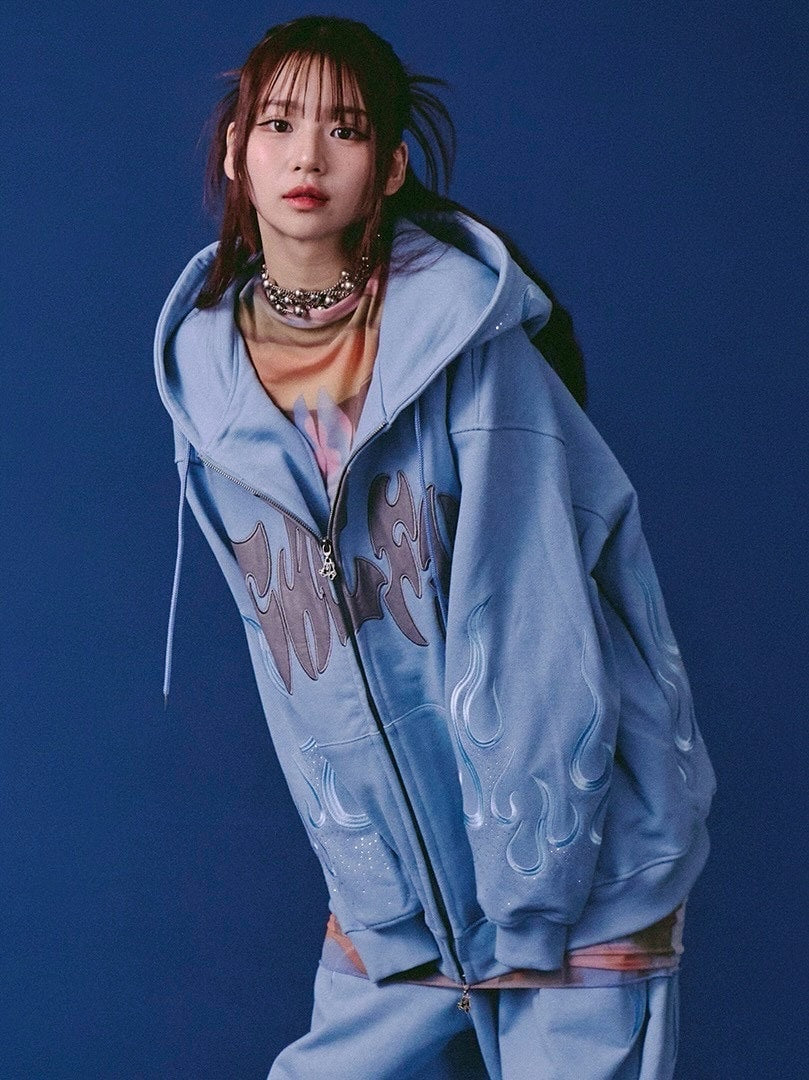 【GALFY】ファイヤーピカピカZIPパーカー / 【ガルフィー】ファイヤーピカピカZIPパーカー