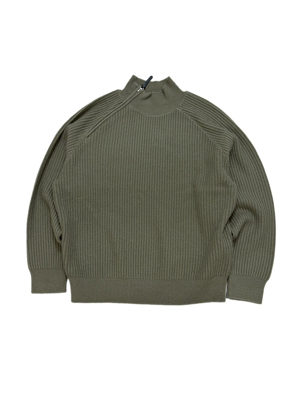 受注制【Chikashitsu +】shoulder zipper rib knit / 【チカシツプラス】ショルダージッパーリブニット (3color)