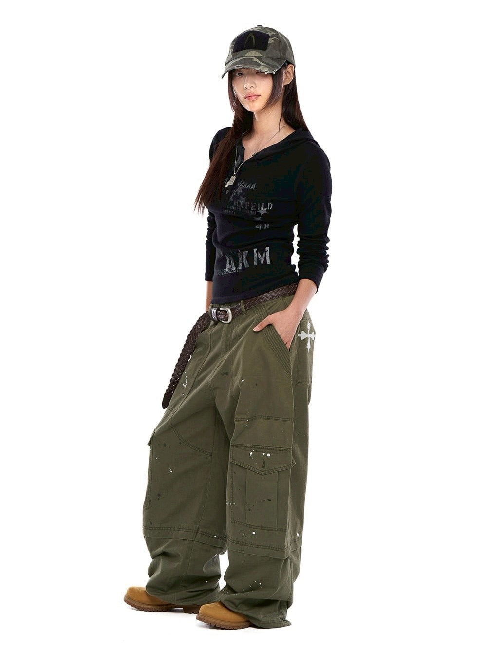 【AAKAM】Numbering Hooded Long Sleeve