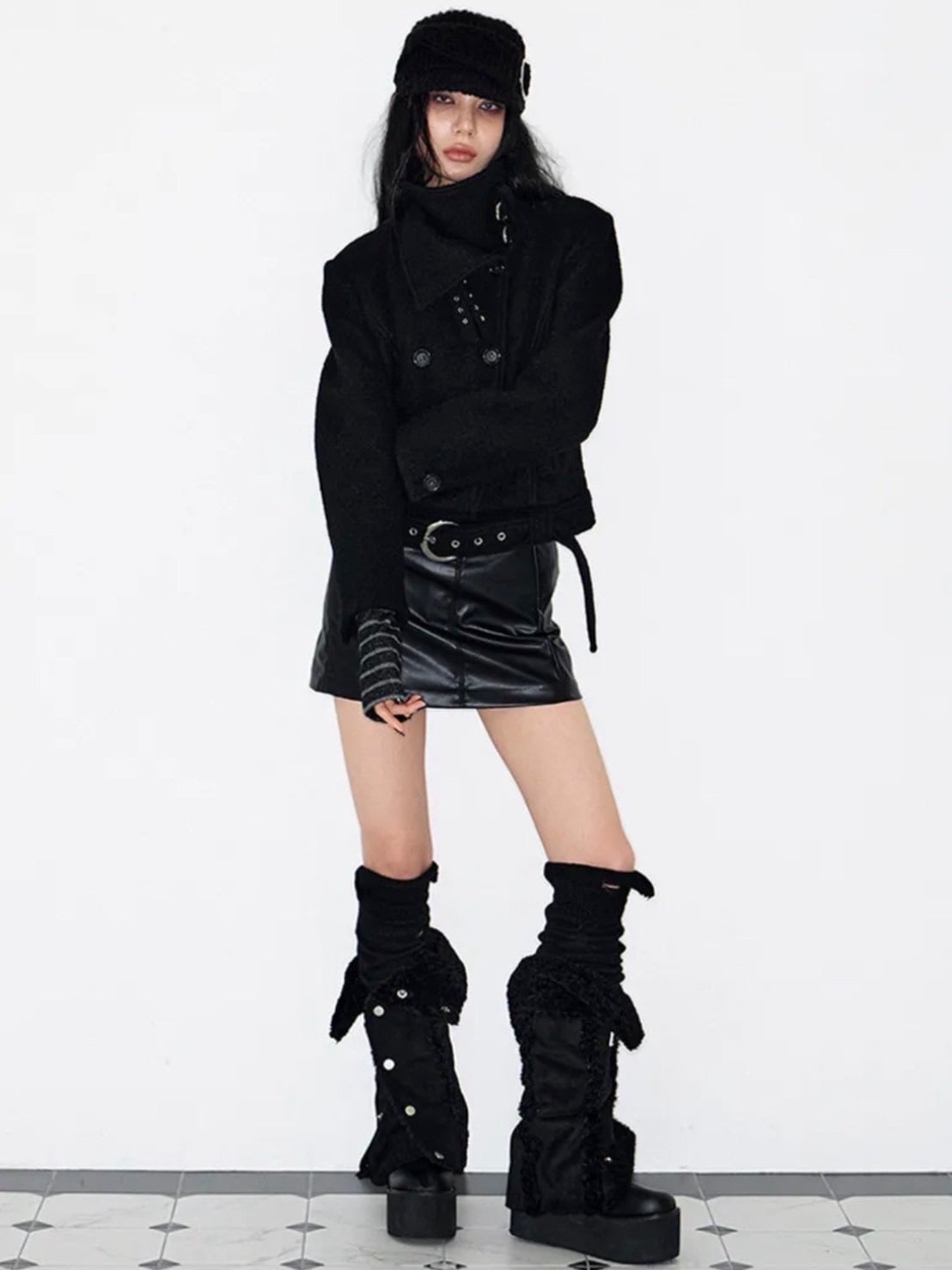 【NOT KNOWING】Buckle Bellboy Cap