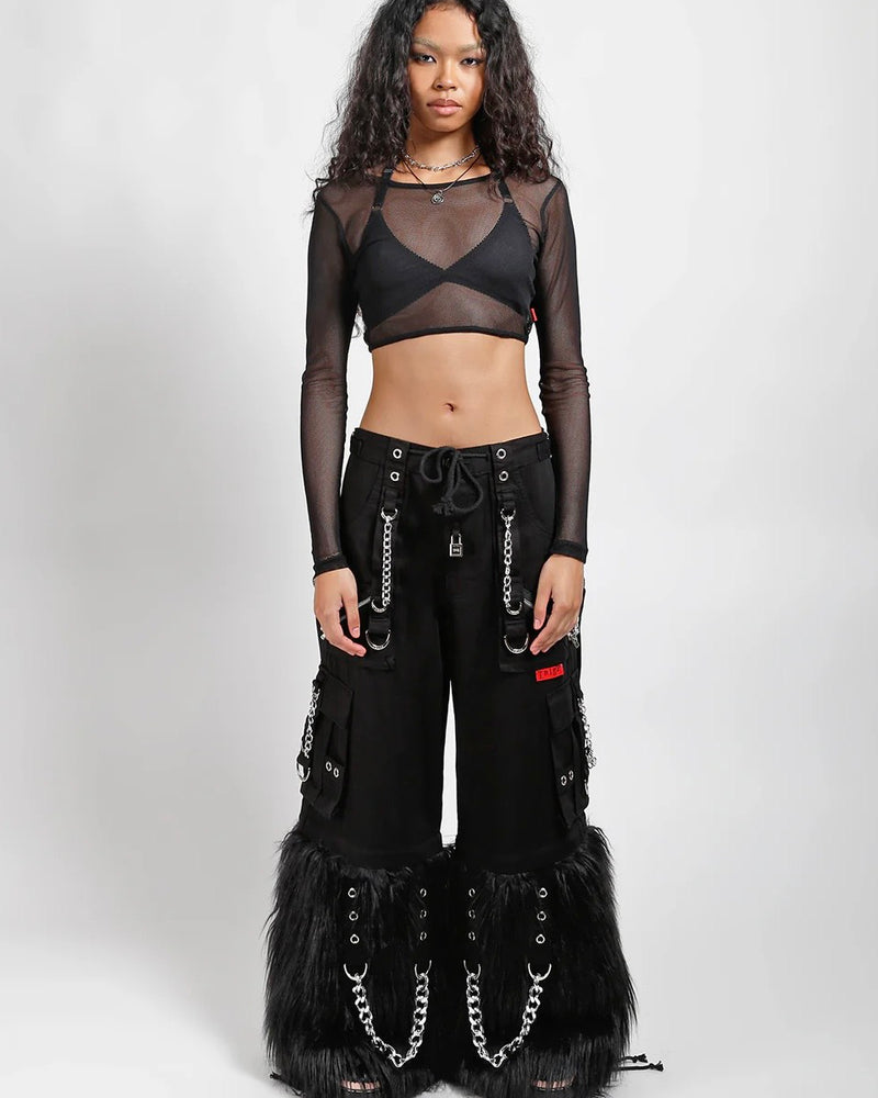 【TRIPP nyc】FUR-TASTIC SUPER PANT[AF7176M] / 【トリップ ニューヨーク 】ボンテージストラップファーワイドパンツ