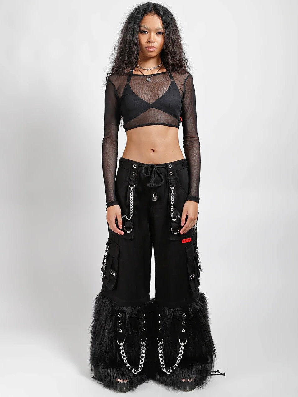 【TRIPP nyc】FUR-TASTIC SUPER PANT[AF7176M] / 【トリップ ニューヨーク 】ボンテージストラップファーワイドパンツ