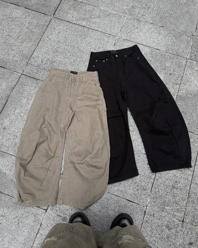 国際配送【youll】curve baggy pants (2color)