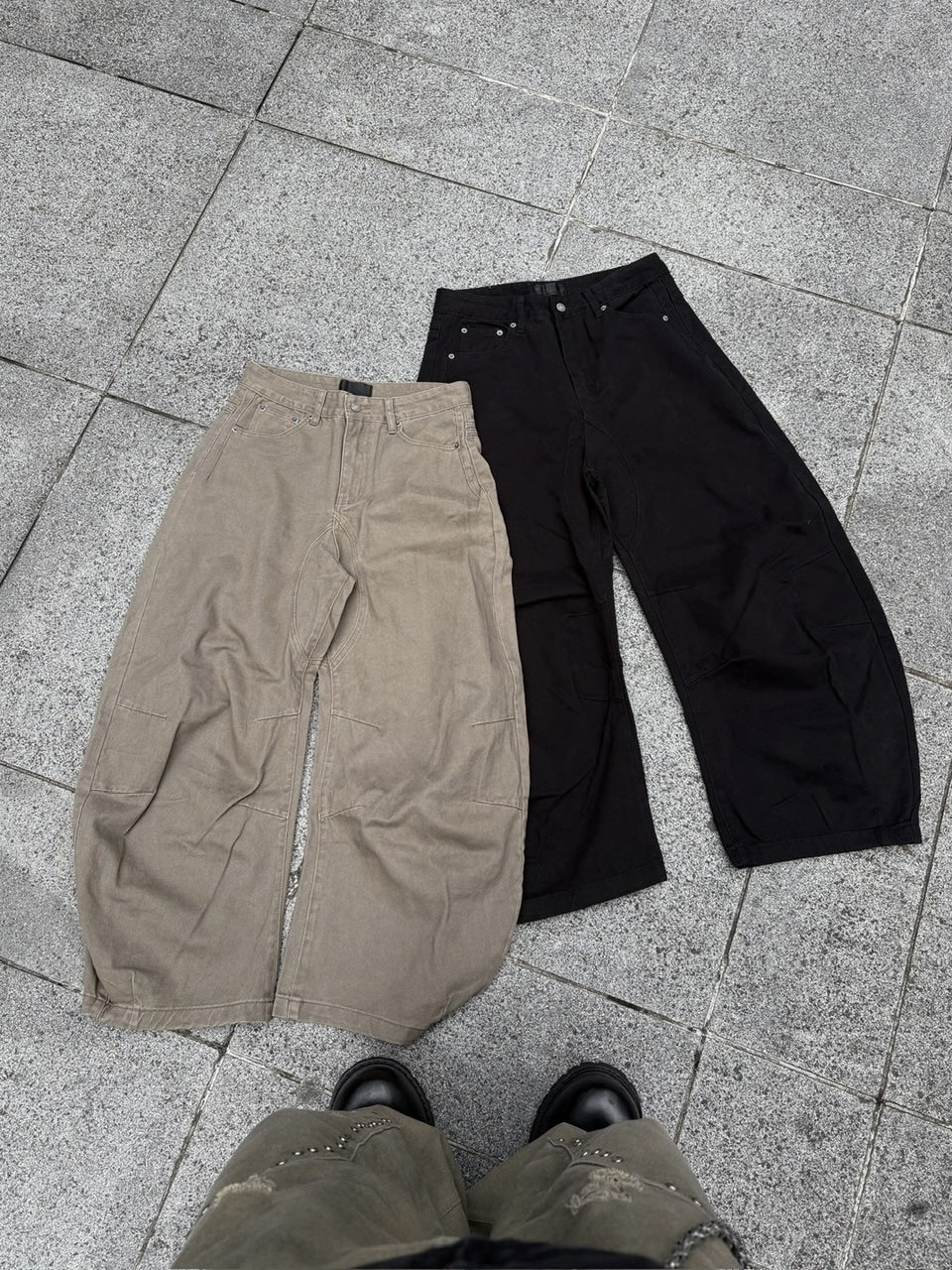 国際配送【youll】curve baggy pants (2color)