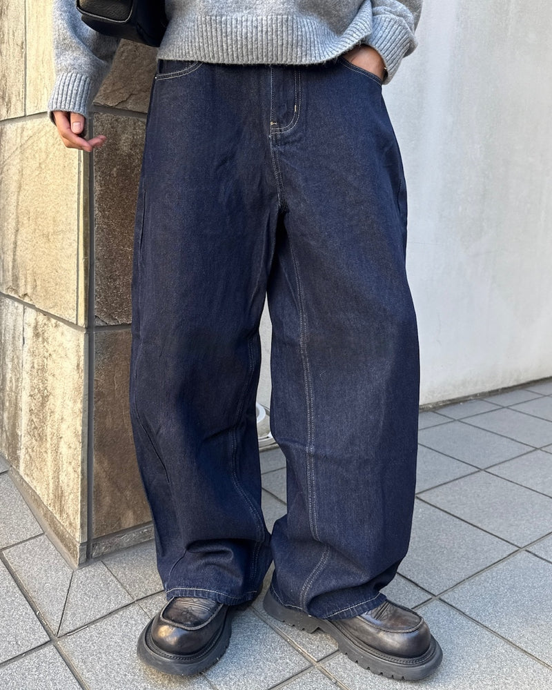 東京店WEB限定受注制【Chikashitsu +】balloon wide denim pants / 【チカシツプラス】バルーンワイドデニムパンツ (2color)
