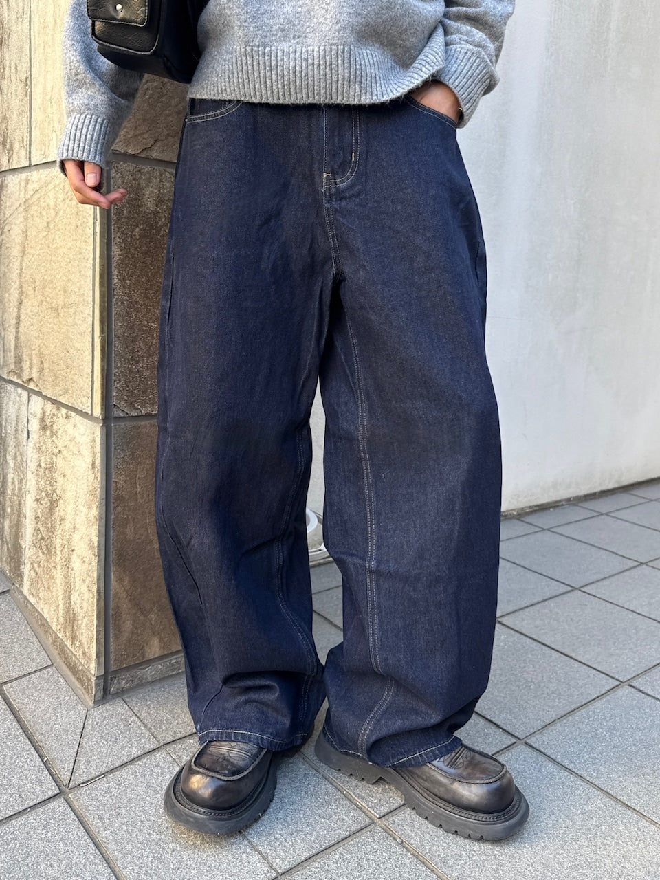 東京店WEB限定受注制【Chikashitsu +】balloon wide denim pants / 【チカシツプラス】バルーンワイドデニムパンツ (2color)
