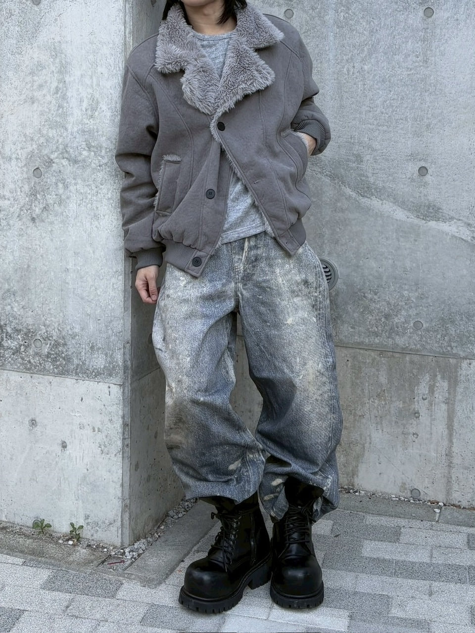 受注制【nmtc +】smoky mouton jacket / 【エヌエムティーシープラス】スモーキームートンジャケット (2color)