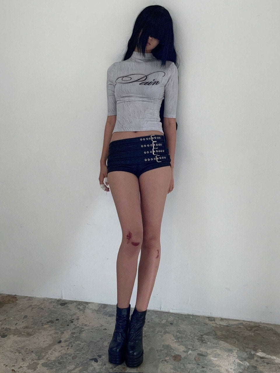 【bonnae】Pain mock neck top