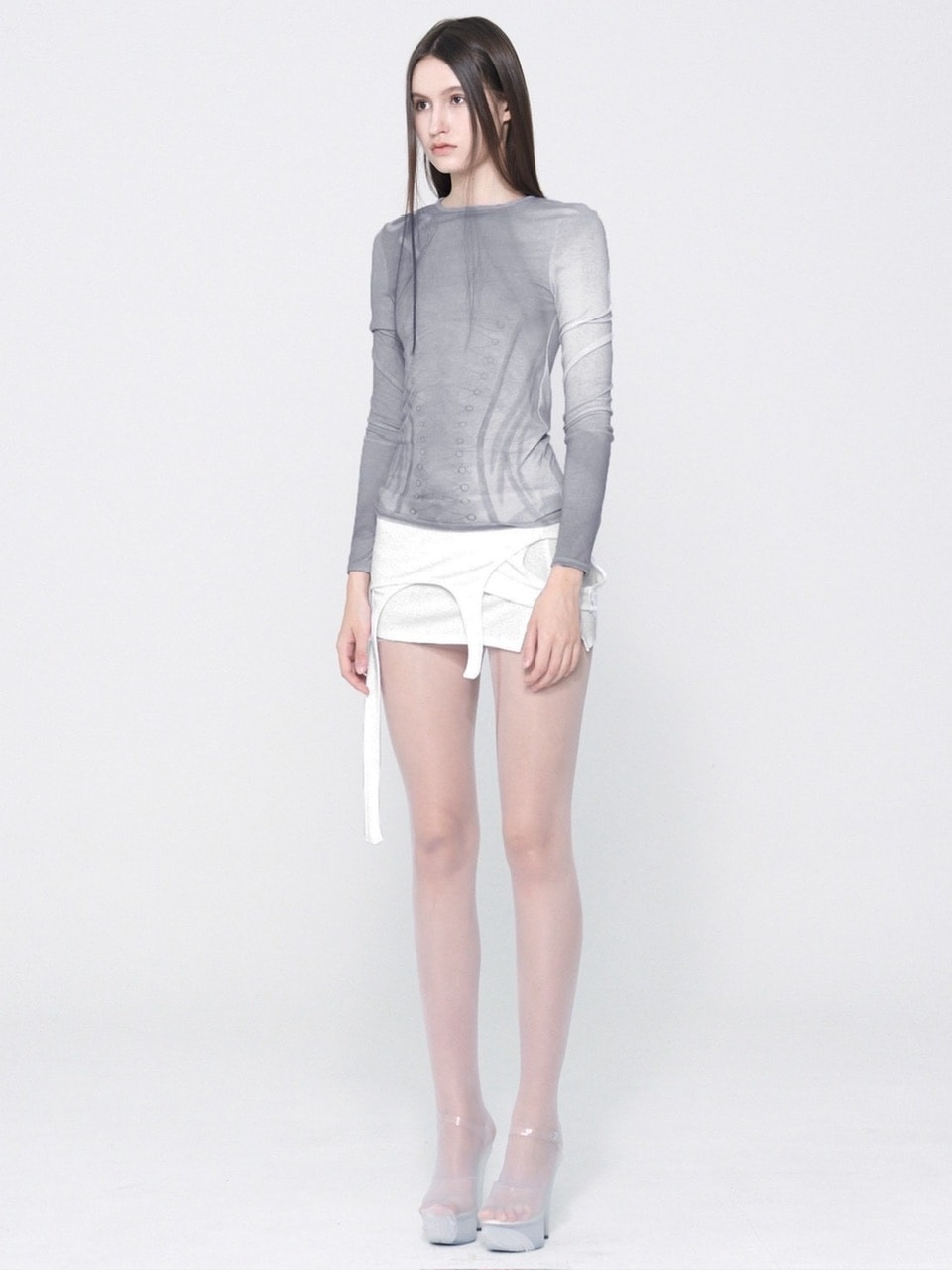 【bonnae】Corset graphic top