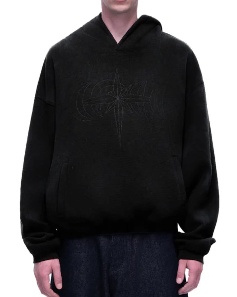 【The Boy Has No Patience】LUMINOUS DAWN EMBROIDERED LOGO HOODIE / 【ザボーイハズノーペーシェンス】ロゴプルオーバーパーカー