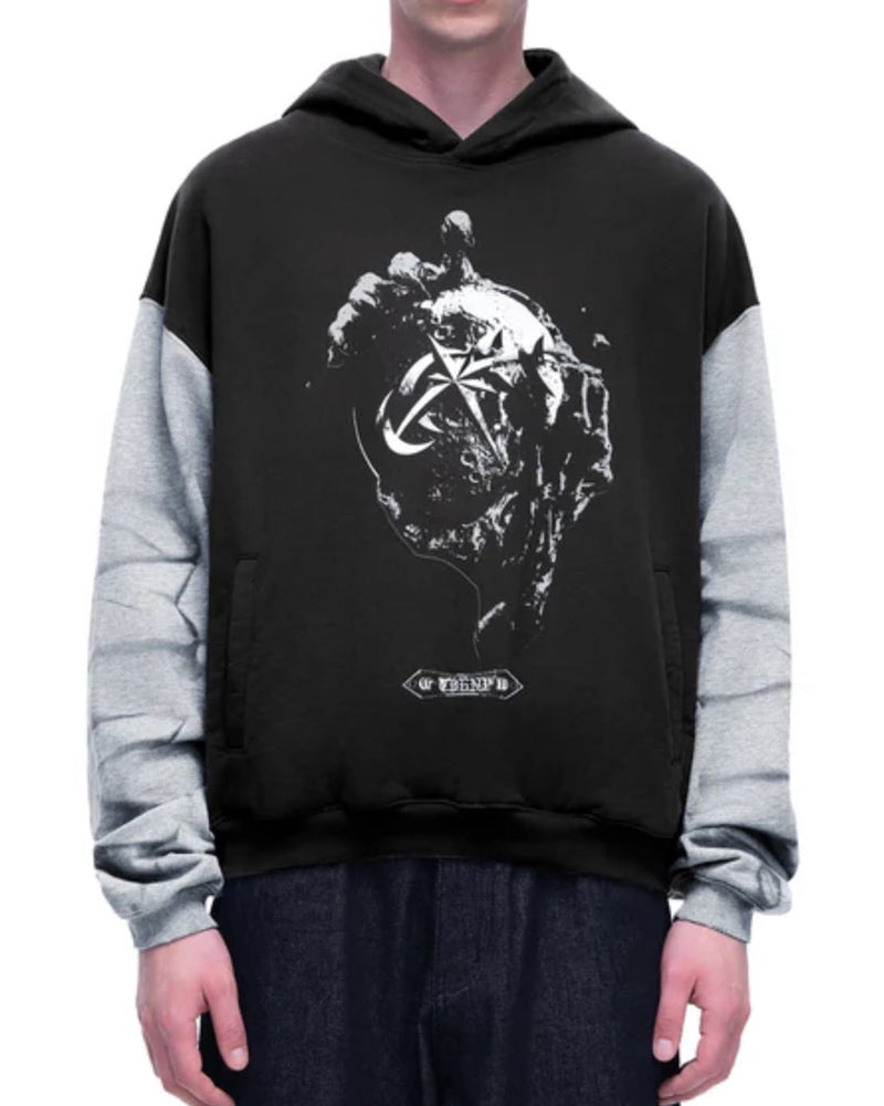 【The Boy Has No Patience】TBHNP LUMINOUS DAWN WASHED PRINTED DESTROYED HOODIE / 【ザボーイハズノーペーシェンス】ウォッシュプリントプルオーバーパーカー