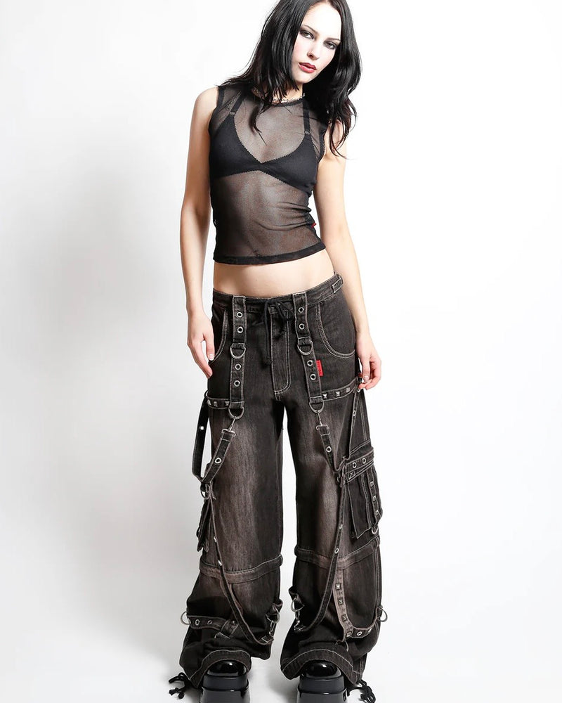 【TRIPP nyc】STRAP PANT [JM7177MDR] / 【トリップ ニューヨーク 】ボンテージストラップウォッシュワイドデニムパンツ