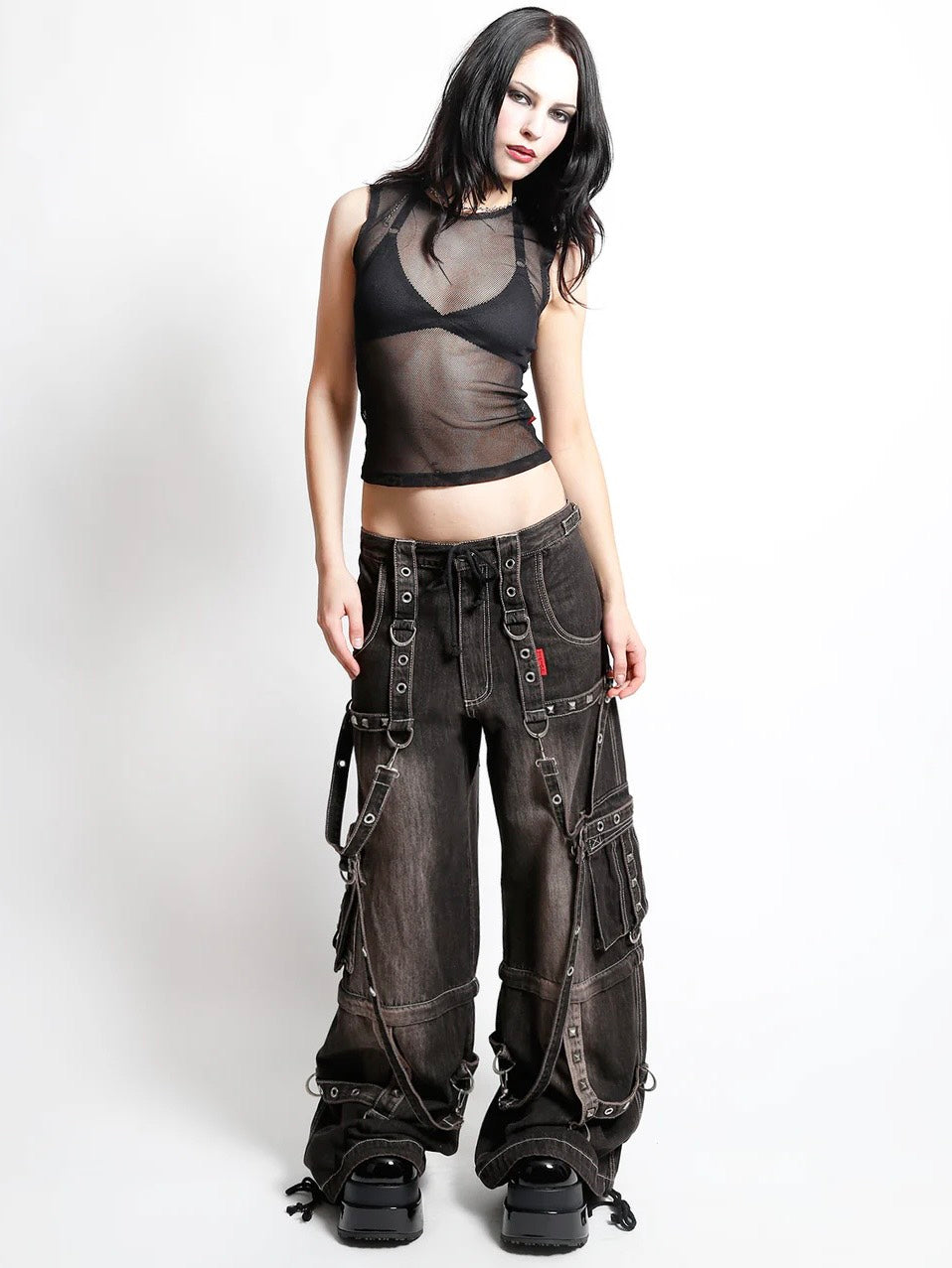 【TRIPP nyc】STRAP PANT [JM7177MDR] / 【トリップ ニューヨーク 】ボンテージストラップウォッシュワイドデニムパンツ