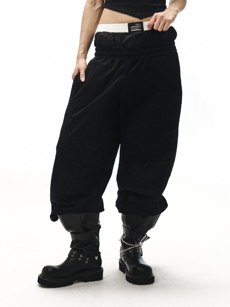 【BLACK PURPLE】Shadow Loop Wide Pants