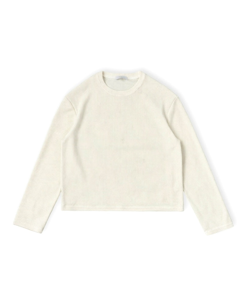 大阪店WEB限定受注制【Chikashitsu＋】cropped waffle long sleeve / 【チカシツプラス】クロップワッフルロングスリーブ (2color)