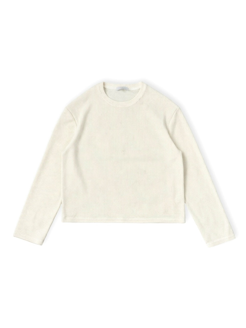 大阪店WEB限定受注制【Chikashitsu＋】cropped waffle long sleeve / 【チカシツプラス】クロップワッフルロングスリーブ (2color)