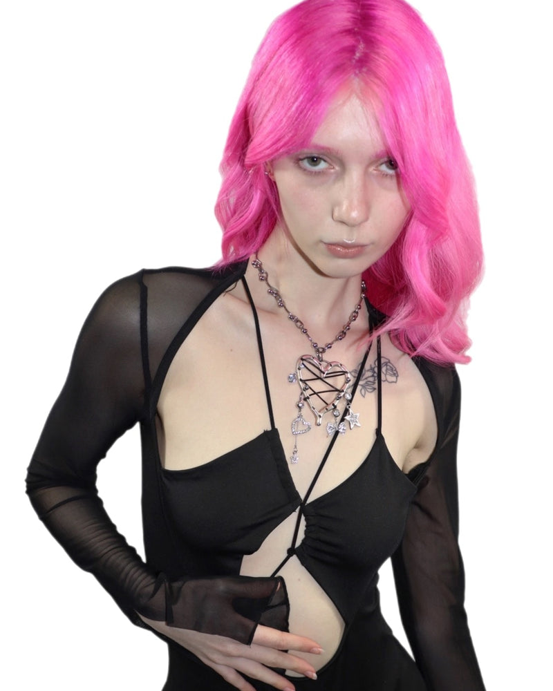 【HURJABOYACC】VINTAGE HEART WITH PIERCINGS NECKLACE