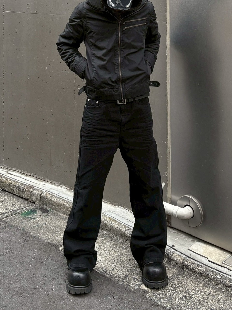 受注制【youll】essential black flare denim pants