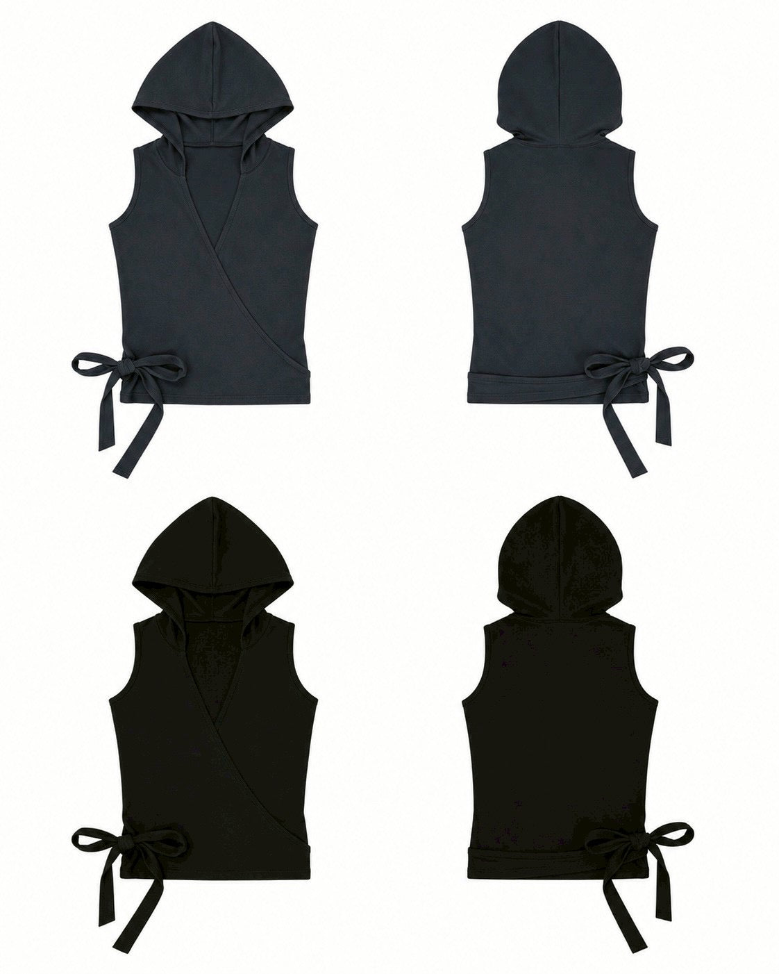受注制【nmtc+】Hooded Wrap Sleeveless Top (2color)